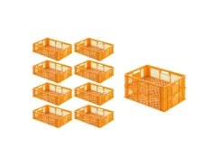 Outlet PROREGAL SparSet 10 x Eurobehälter Bäcker- und Konditorenkasten HxBxT 17,1 x 40 x 60 33 Liter Gelb-Orange Brötchenkiste Sstapelbare Bäckerkiste