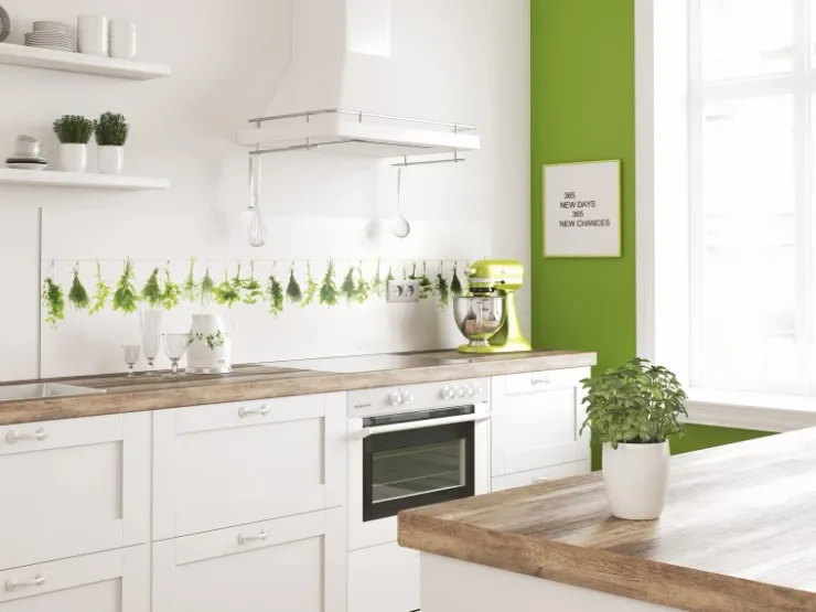 Spritzschutz-Rückwand WandArt easy 200 x 58,5 cm Herbs Line (D3106P BRIL) FSC®