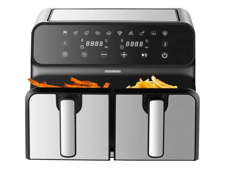 Sale STEINBORG SB-3131 Dual Heißluftfritteuse 4+4 Liter 1700 Watt