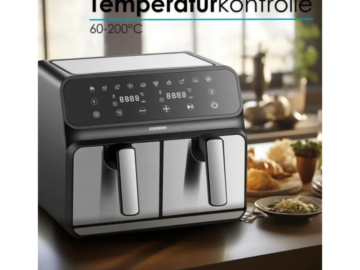 Sale STEINBORG SB-3131 Dual Heißluftfritteuse 4+4 Liter 1700 Watt