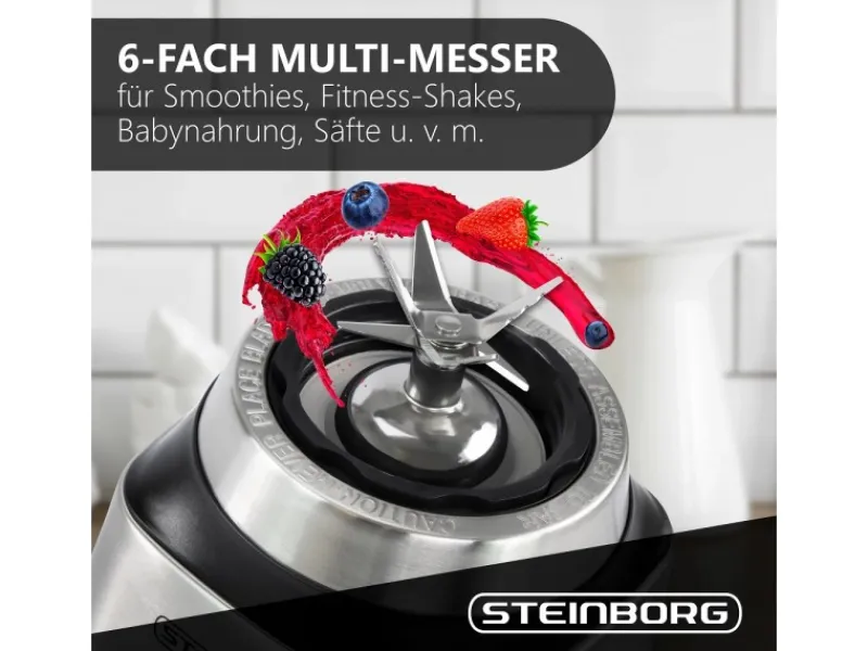 New SB-7020 Edelstahl Standmixer 1,5 Liter BPA-Frei 800 Watt Haushaltsgeräte