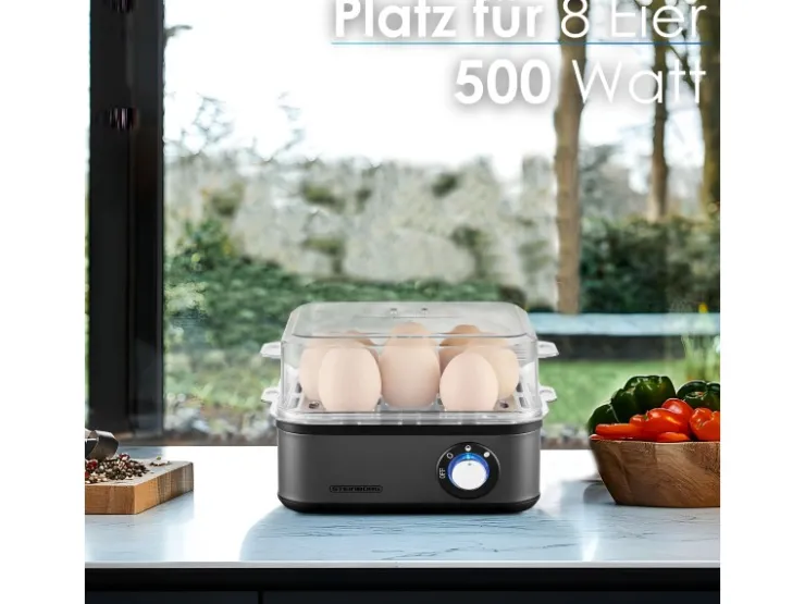 Outlet STEINBORG SB-2630 Eierkocher für 1 bis 8 Eier Dampfauslass 500 Watt