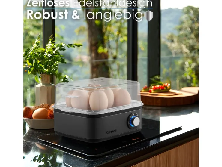 Outlet STEINBORG SB-2630 Eierkocher für 1 bis 8 Eier Dampfauslass 500 Watt