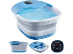 Best STEINBORG SB-1060 Faltbares Fußsprudelbad mit Fernbedienung Platzsparend Timer
