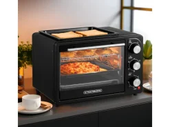 Hot SB-3001  3in1 Minibackofen mit Umluft 20 Liter 1300 Watt Schwarz Haushaltsgeräte