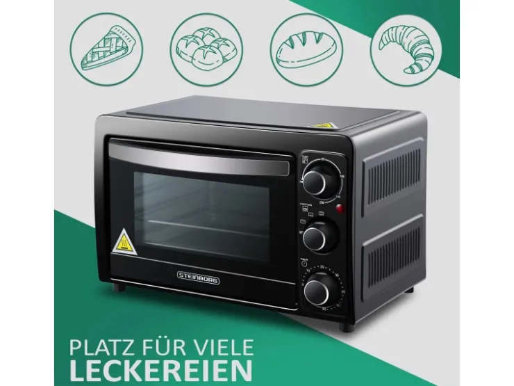 Discount STEINBORG SB-3015 Minibackofen 15 Liter 1300 Watt Schwarz
