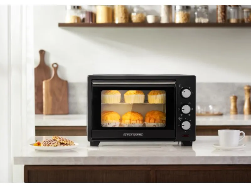 Sale SB-3002 Minibackofen mit Umluft 25 Liter 1600 Watt Schwarz Haushaltsgeräte