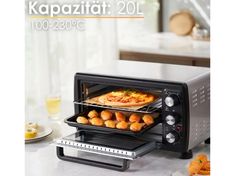 Outlet SB-3007 Minibackofen mit Umluft 20 Liter 1380 Watt Haushaltsgeräte