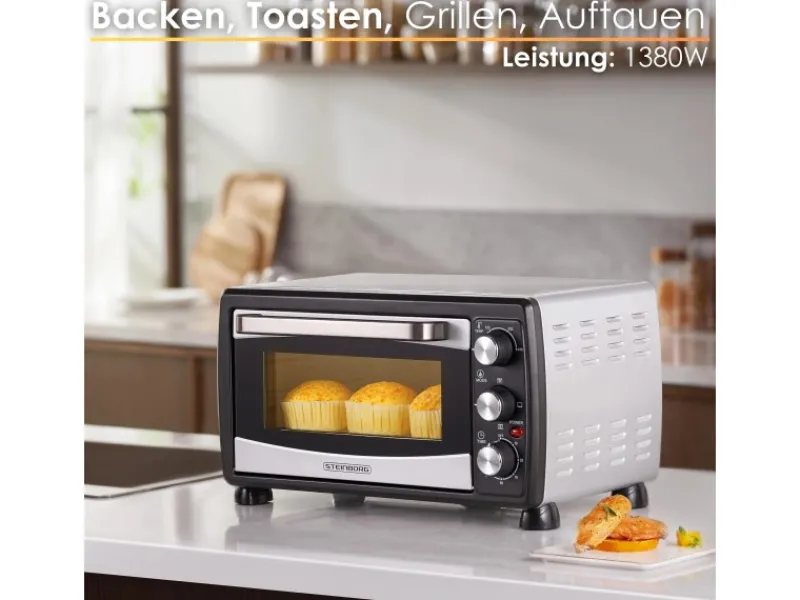 Outlet SB-3007 Minibackofen mit Umluft 20 Liter 1380 Watt Haushaltsgeräte