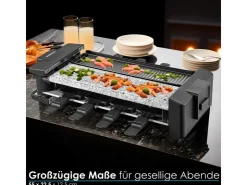 Discount STEINBORG SB-2220 Raclette Grill für 8 Personen mit Teilbarer Kombinierter Grillfläche 1500 Watt