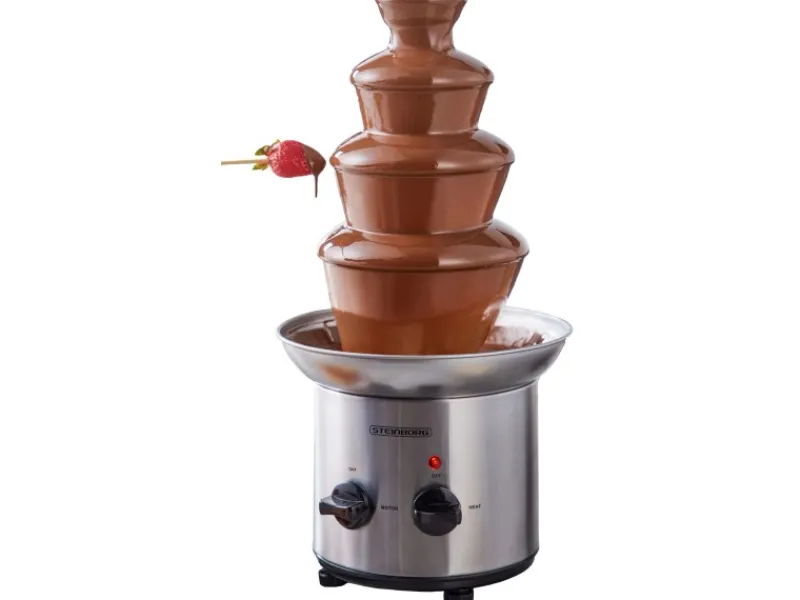 Outlet SB-6030 Schokoladenbrunnen Edelstahl 4-Etagen 1250g Kapazität 190 Watt Haushaltsgeräte