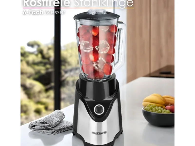 New SB-7030 Standmixer mit To-Go Becher Glaskrug BPA-Frei 500 Watt Haushaltsgeräte
