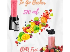 New SB-7030 Standmixer mit To-Go Becher Glaskrug BPA-Frei 500 Watt Haushaltsgeräte