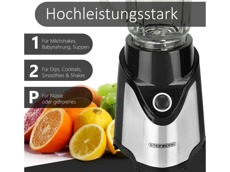 New SB-7030 Standmixer mit To-Go Becher Glaskrug BPA-Frei 500 Watt Haushaltsgeräte