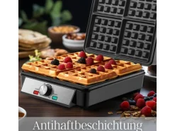 Hot SB-2060 Waffeleisen für 4 Waffeln Antihaftbeschichtung 1200 Watt Haushaltsgeräte