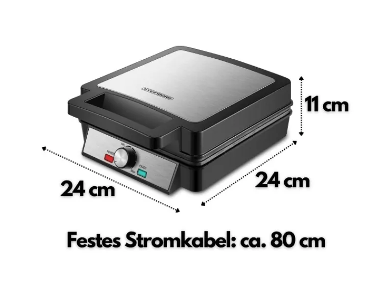 Hot SB-2060 Waffeleisen für 4 Waffeln Antihaftbeschichtung 1200 Watt Haushaltsgeräte