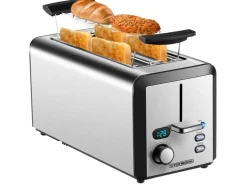 Sale STEINBORG SB-2211 XXL Langschlitz Toaster mit Brötchenaufsatz 1500 Watt