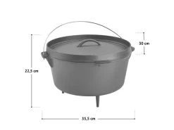 Clearance TAINO Dutch Oven Gusseisen 8L Set Deckelheber Ständer Zubehör Cast Iron