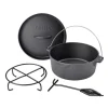 Clearance TAINO Dutch Oven 4L Gusseisen Feuertopf Deckelheber Grillzubehör Dopf