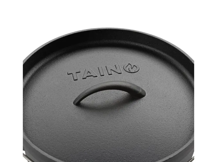 Clearance TAINO Dutch Oven 4L Gusseisen Feuertopf Deckelheber Grillzubehör Dopf