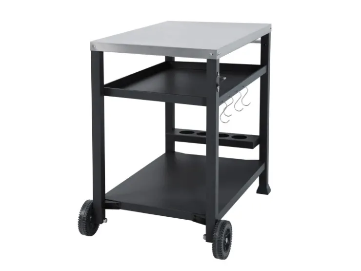 TAINO Nikan Grillwagen Grilltisch Rollwagen Grillständer Klein Mit Rollen Outdoor Balkon Garten Terrasse Schwarz