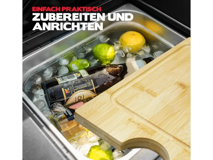 TAINO Schneidebretter<Platinum Yamara Dark 6+2 Gasgrill Stahl 6 Brenner Sear-Burner Backburner