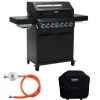 Outlet TAINO Platinum Yamara Dark 4+2 Set Mit Haube Gasgrill Stahl 4 Brenner Sear-Burner Backburner