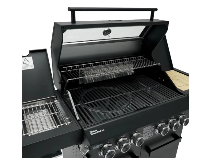 Outlet TAINO Platinum Yamara Dark 4+2 Set Mit Haube Gasgrill Stahl 4 Brenner Sear-Burner Backburner