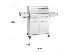 Platinum Yamara 4+2 Gasgrill Edelstahl 4 Brenner Sear-Burner Backburner Schneidebretter