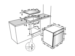 Best Einbauherd-Set Backofen mit Glaskeramik-Kochfeld 4 Zonen Teleskopauszug 78 Liter B-HS-75-C-I Kochfelder