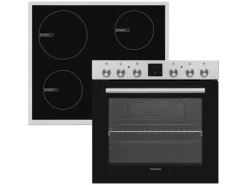 Sale Telefunken Einbauherd-Set Backofen mit Induktionskochfeld 4 Zonen Teleskopauszug 78 Liter B-HS-75-I-I