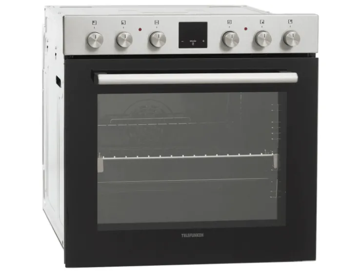 Sale Telefunken Einbauherd-Set Backofen mit Induktionskochfeld 4 Zonen Teleskopauszug 78 Liter B-HS-75-I-I