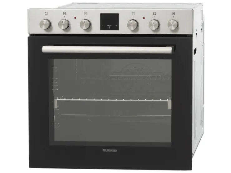Sale Telefunken Einbauherd-Set Backofen mit Induktionskochfeld 4 Zonen Teleskopauszug 78 Liter B-HS-75-I-I
