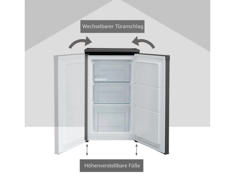 Gefrierschrank 63L Nutzinhalt Tiefkühlschrank 4Sterne Höhe 82,1cm Breite 48cm CF-34-101-B Gefrierschränke|Kühlschränke
