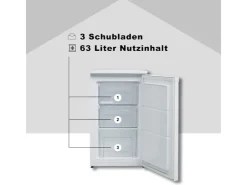 Hot Telefunken Gefrierschrank 63L Nutzinhalt Tiefkühlschrank 4Sterne Höhe 82,1cm Breite 48cm CF-34-101-W