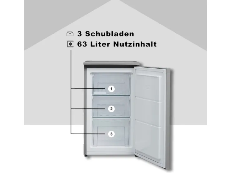 Hot Telefunken Gefrierschrank 63L Nutzinhalt Tiefkühlschrank 4Sterne Höhe 82,1cm Breite 48cm CF-34-101-S