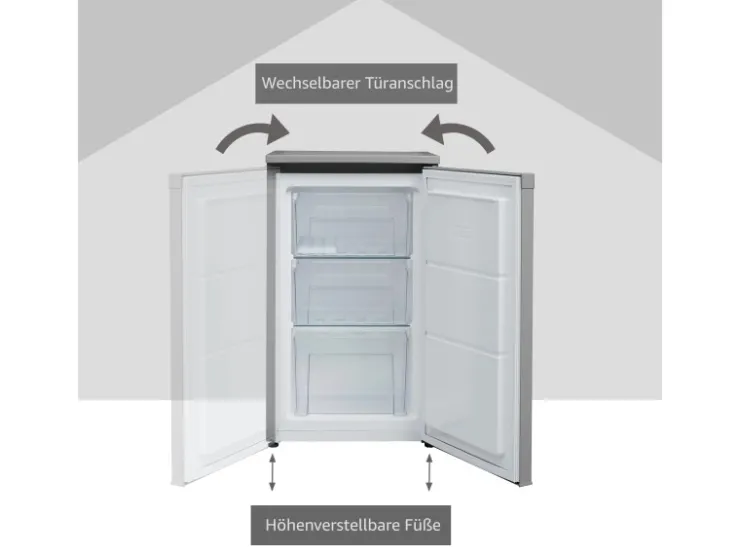Hot Telefunken Gefrierschrank 63L Nutzinhalt Tiefkühlschrank 4Sterne Höhe 82,1cm Breite 48cm CF-34-101-S