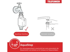 Telefunken Geschirrspüler<Geschirrspüler vollintegriert Einbauspülmaschine 60 cm 12 Maßgedecke 9 Programme AquaStop G-EV-6014-C