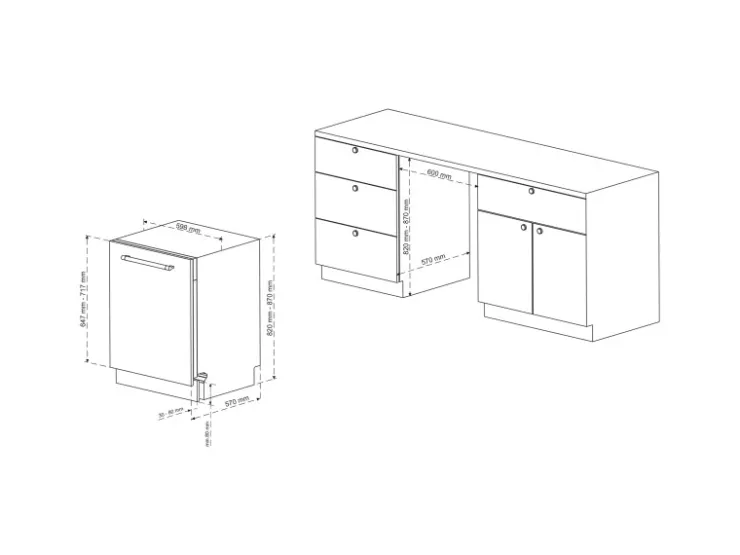 Clearance Telefunken Geschirrspüler Vollintegrierbar 60 cm Einbau Spülmaschine 12 Maßgedecke 6 Programme AquaStop GEV6012D