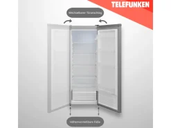 Telefunken Kühlschränke<Kühlschrank 255 Liter Freistehend mit Gemüsefach ohne Gefrierfach LED-Beleuchtung KTFK265ES2