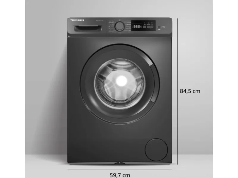 Outlet Waschmaschine 7kg Frontlader 1400 U/Min Inverter Motor AquaStop Schontrommel Dark Inox W-7-1400-A-DI Waschmaschinen