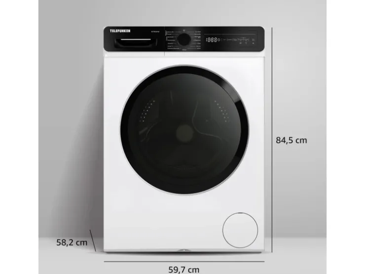 Telefunken Waschmaschinen<Waschtrockner Kombi 9 kg Waschen 6 kg Trocknen Waschmaschine mit Trockner integriert 1400 U/Min Weiß