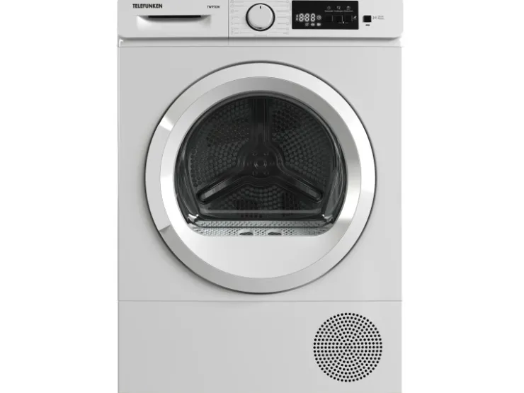 Telefunken Wäschetrockner<Wärmepumpentrockner 7 kg Trockner Frontlader Wäschetrockner Knitterschutz Startzeitvorwahl Leise TWP7EW