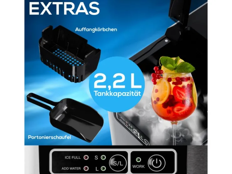 Clearance Tronitechnik Eiswürfelmaschine Ice Maker Eiswürfelbereiter Silber Edelstahl