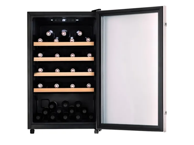 Best Tronitechnik Weinkühlschrank Getraenkekühlschrank 126 Liter 63 Flaschen Wein Kühlschrank Edelstahl-Optik Mit Led