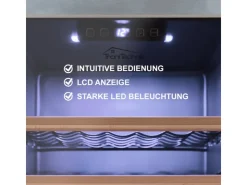 Best Tronitechnik Weinkühlschrank Getraenkekühlschrank 126 Liter 63 Flaschen Wein Kühlschrank Edelstahl-Optik Mit Led