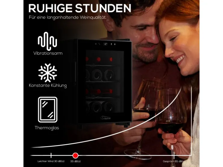 Discount Tronitechnik Weinkühlschrank Bordeaux Getränkekühlschrank 31 Liter 12 Flaschen