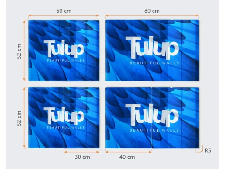 Outlet Tulup Herdabdeckplatte SET aus 2 Stück 40x52 cm Schneidebrett Glas Schutzplatte Küchenutensilien Keramikfliesen Grau