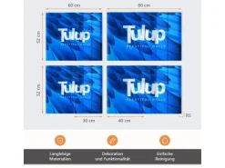 Best Tulup Herdabdeckplatte SET aus 2 Stück 40x52 cm Schneidebrett Glas Schutzplatte Küchenutensilien Apfel und Wasser Rot