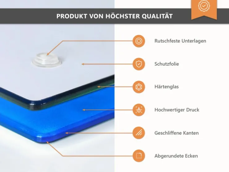 Hot Tulup Herdabdeckplatte 60x52 cm Schneidebrett Glas Schutzplatte Küchenutensilien Spritzschutz Apfel und Wasser Rot